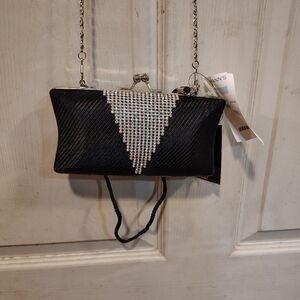 NWT Black and Silver Evening Bag/Clutch